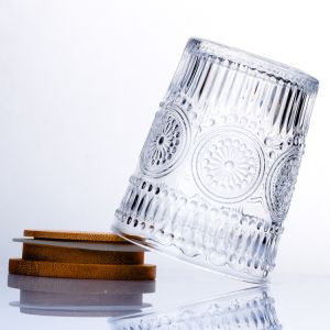 Buy cheap Frosted Crystal Drinking Glasses Embossed Sunflower For Coffee Water from wholesalers
