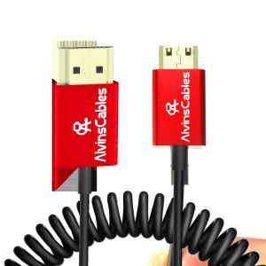 Buy cheap Alvin's Cables 8K High Speed Mini HDMI To HDMI Coiled Cable, Aluminum 8K@60Hz 4K@240Hz HDMI 2.1, Compatible With Camera, Camcorder, Tablet And Graphics/Video Card, Laptop, Projector from wholesalers