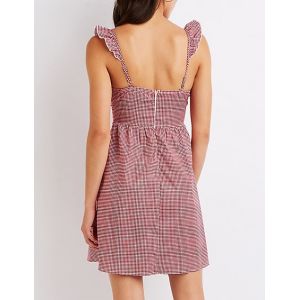 Buy cheap Mini Breathable OEM Dress 2018 Custom Gingham Sun Dress Ruffle from wholesalers