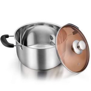 Best Selling Silver Cook-pot Kitchenware Multiple Sizes Pots Circle Cooking Soup