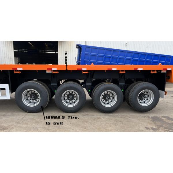 4 Axle 40 Foot Flatbed Semi Trailer with Front Wall for Sale in Mauritius
