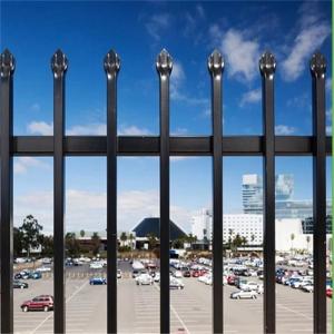 China Black Outdoor Metal Picket Steel Fence 6ft X 8ft Wrought Iron Garden Fence on sale