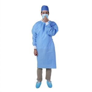 China 105x127cm CE Reinforced 60gsm Disposable Surgical Gown on sale