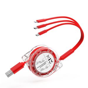 Buy cheap Red TPE USB Cable 3 IN 1 2A Output 480Mbps 1M Length Customizable product