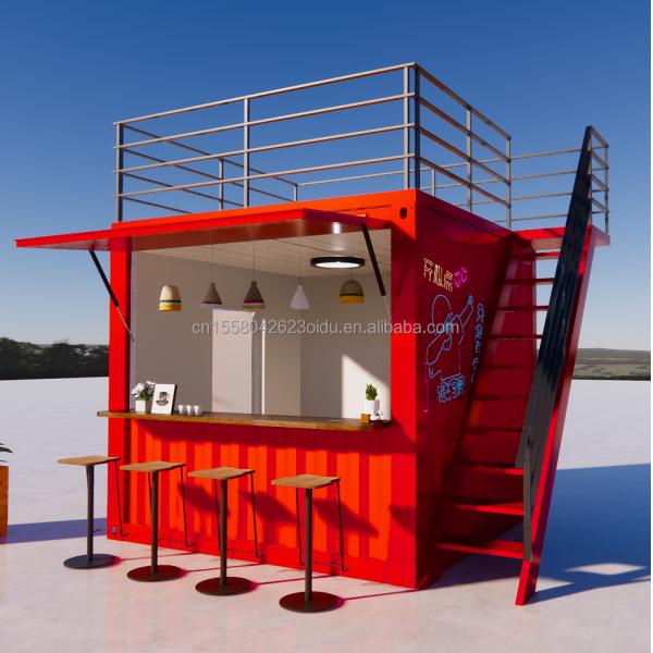 Shop Professional Customized Container Coffee Shop Bar Fast-food Restaurant Convenience Store Kiosk Booth with Aluminum Alloy Windows