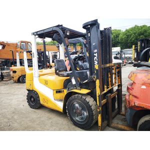 tcm used diesel forklift manual 3 ton isuzu engine with 3000mm mast