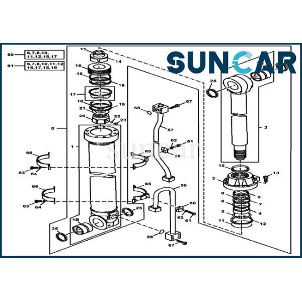 Quality JOHN DEERE Seal Kit AT302758 Dipper Stick Arm Cylinder For Construction Machinery for sale