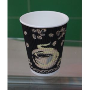 Buy cheap Customized Insulating Disposable Ripple Paper Cups Black Brown OEM from wholesalers