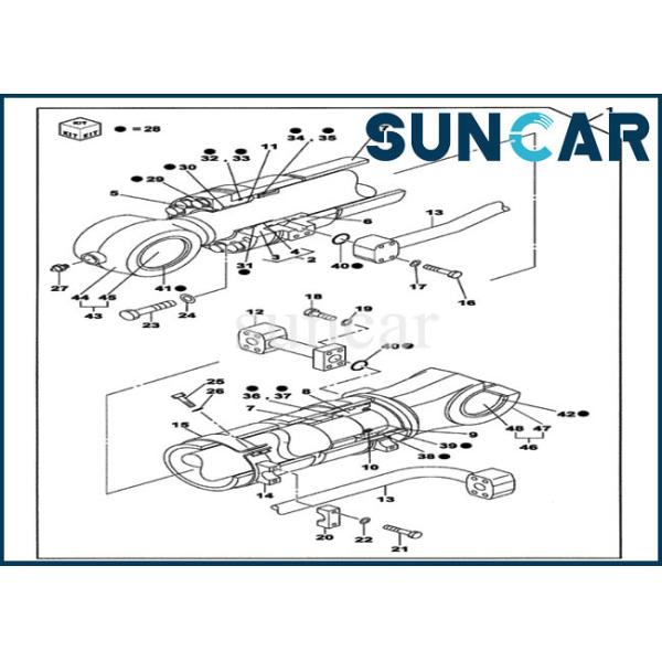 Buy cheap LZ006960 Bucket Cylinder Seal Repair Kit Fits CASE CX700B CX700 Crawler Excavator from wholesalers