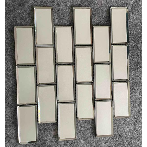 Quality 300x300mm Glass Mosaic Tile for Swimming Pools Iridescent Surface for sale
