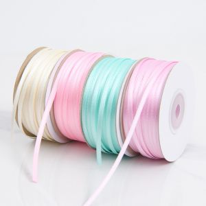 Buy cheap 3mm Narrow Assorted Color Custom High Durability  Polyester Satin Ribbon for Gift Packing from wholesalers