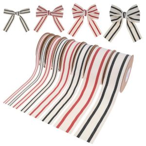 Buy cheap 10mm-38mm*10y Black And Red Striped Cotton Ribbon For Gift Packing And Garment Accessories from wholesalers