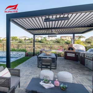 Buy cheap 12" X 12" Aluminium Pergola With Aluminium Alloy 6063 Louver Blades And Drainage System from wholesalers