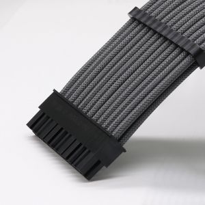 Buy cheap Hot Selling Arc Cable Cotton Sleeved Computer PC ATX Used Male to Female Stripped Curved Extension Cord 300mm from wholesalers