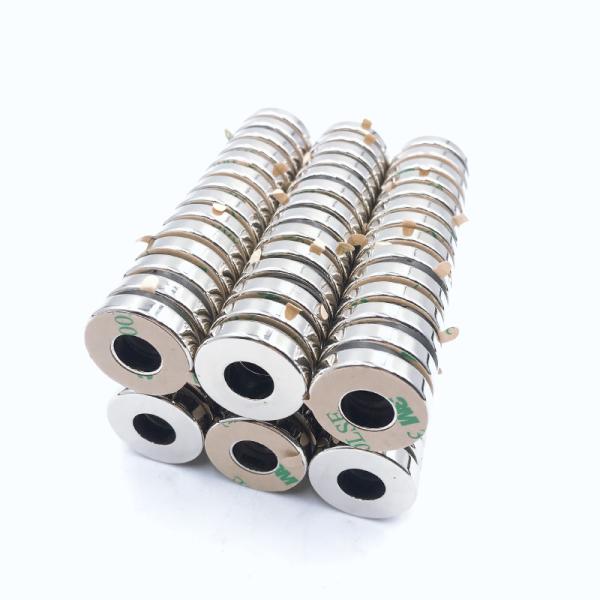 Buy cheap N48 Sintered Neodymium Ring Magnet With Adhesive Silver Coating from wholesalers