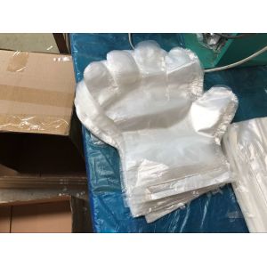 Buy cheap Disposable Polythene Hand Gloves , Clear Plastic Food Handling Gloves 26x32cm from wholesalers