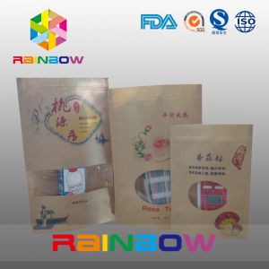 China Food Grade Custimized Kraft Paper Bags / k Bag With Window on sale