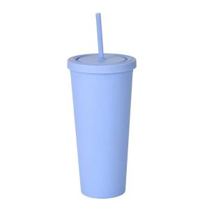Buy cheap Colorful 450/650ml Candy Color Double Insulated Plastic Tumblers Acrylic Matte Tumbler With Straw Vacuum Sealed Insulation Splash Proof Design from wholesalers