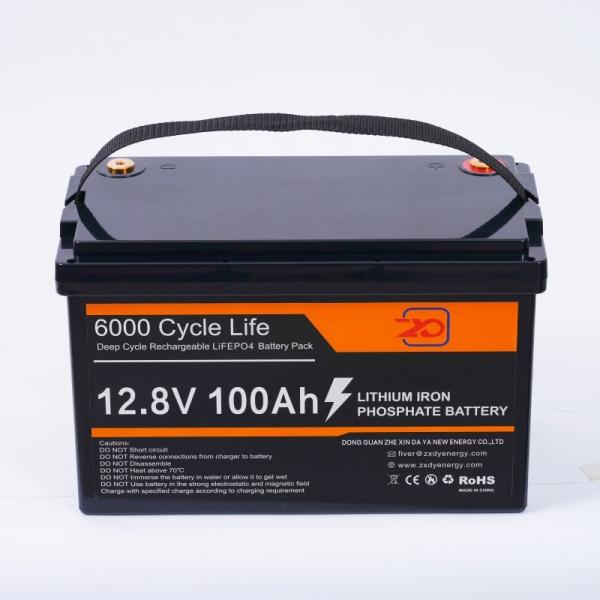Quality Black 12V LiFePO4 Battery Pack 100Ah 0℃ - 55℃ Charging Temperature for sale