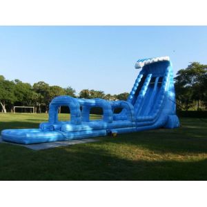 Buy cheap Double Blue Backyard Inflatable Water Slides , Long  Water Slides from wholesalers