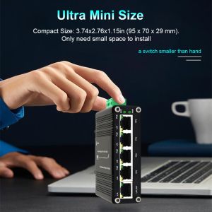 Industrial 5 Port 10/100/1000M 802.3at 30W PoE Switch With 1 Uplink Gigabit RJ45