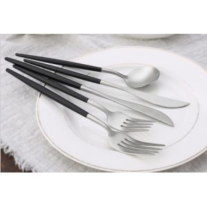 Buy cheap NEWTO High-grade NC099 Black and Silver Stainless Steel Cutlery Set Flatware Set Banquet Tableware from wholesalers