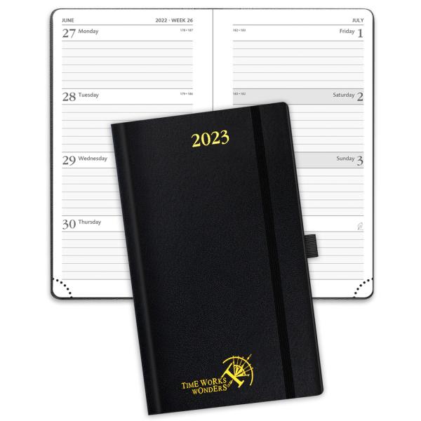 Buy cheap 4.25" X 6.75" Mini Weekly Planner Black Hardcover Case Bound For 2023 from wholesalers