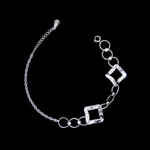Buy cheap Romantic / Simple Plain Silver Bracelet With Heart Shape Accessory from wholesalers