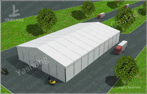 Quality 8M Height PVC Warehouse Storage Tent Anti-ultraviolet  A-Shaped Roof Top Style for sale