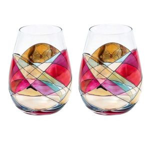 Buy cheap Handpainted Stemless Golden Luster Crystal Wine Glass , Engraved Crystal Glasses from wholesalers