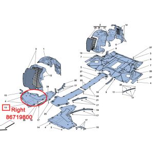 Buy cheap For Ferrari 488 GTB Spider Front RH Underbody Shield OEM 86719800 from wholesalers