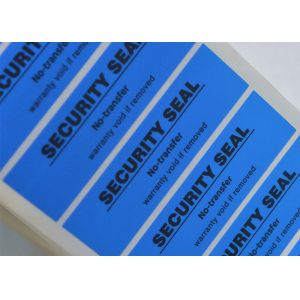 Buy cheap Blue Waterproof Printable Tamper Proof Labels Environmentally Friendly Material from wholesalers