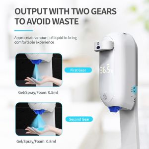 Intelligent 1.1L Automatic Soap Dispensers With Forehead Thermometer