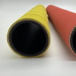 Red / Yellow Wrapped Surface Rubber Air Hose With 4 Layers Of Textile Braided