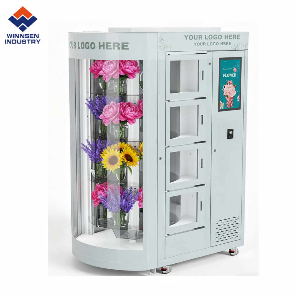 Buy cheap Fresh Flower Vending Machine with Adjustable Temperature Thick Cold Rolled Steel and Power Saving LED Lighting from wholesalers