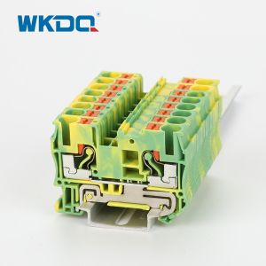 Buy cheap JPT 6-PE Phoenix Push In Terminal Block Connector PT Feed Through Grounding Protective PE Modular Green and Yellow from wholesalers