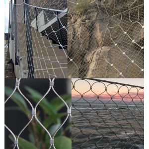 Buy cheap SS304 316 Stainless Steel Welded Wire Mesh Safety Flexible Ferrule Cable Wire Rope Net from wholesalers