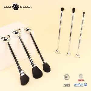 Buy cheap Cat Shape Plastic Handle Design Makeup Tools With 100% Synthetic Hair Shiny Aluminium Ferrule from wholesalers