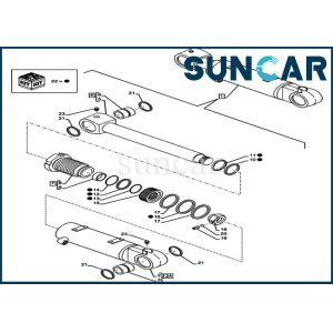 Buy cheap LZ012050 Blade Lifting Cylinder Repair Kits CX80C CX75C SR Case Crawler Excavator Seal Kit from wholesalers