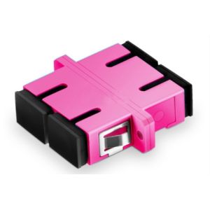 Buy cheap 10G Duplex OM4 Plastic Fiber Optic Adapter Multimode With Flange from wholesalers