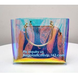 Buy cheap fasion decorated PVC/PU ladies chain shoulder bag, Shoulder Handbag Clear Tote Bag, Ladies' pvc clear beach bags/ pvc sh from wholesalers