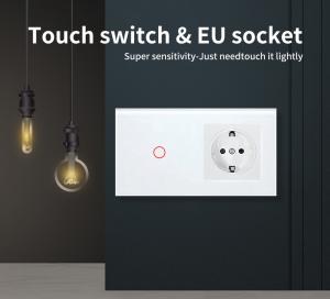 Buy cheap Euro Standard Type 157 touch switch socket combination for circular mounting box product