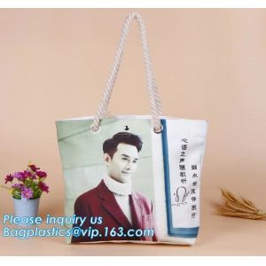 Promotional custom portrait printing lady shoulder bag,cotton canvas shopping