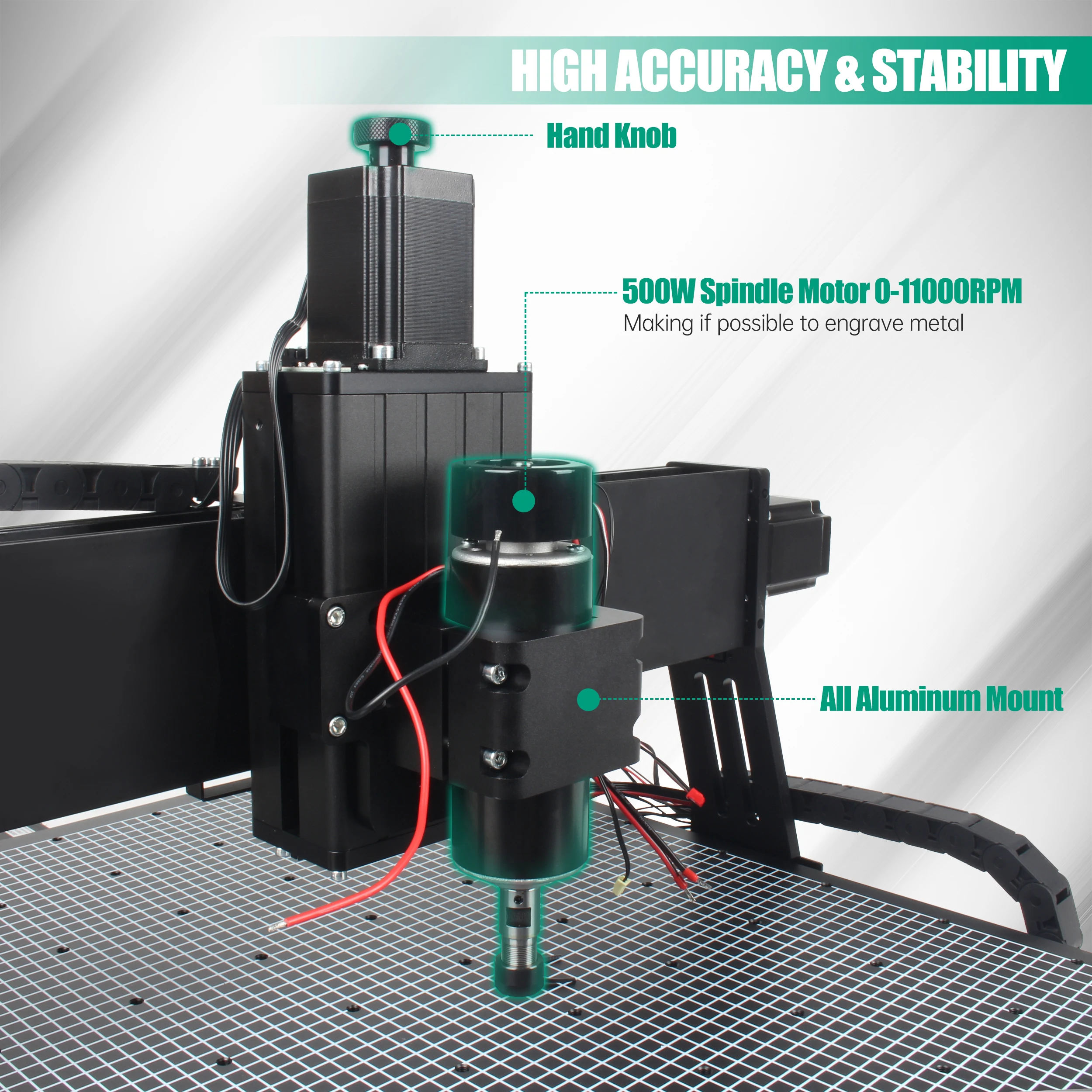 3 Axis 4540 Plus CNC Engraving Machine 500W For Woodworking Metal Square Linear