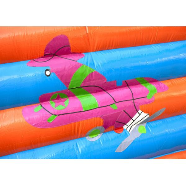 Red Plane Inflatable Jumping Castle With Bouncer Fire Retardant Plato 0.55mm Pvc Tarpaulin
