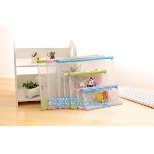 mesh document bag with zipper/pvc mesh file folder, Waterproof Zip Lock Bag Mesh