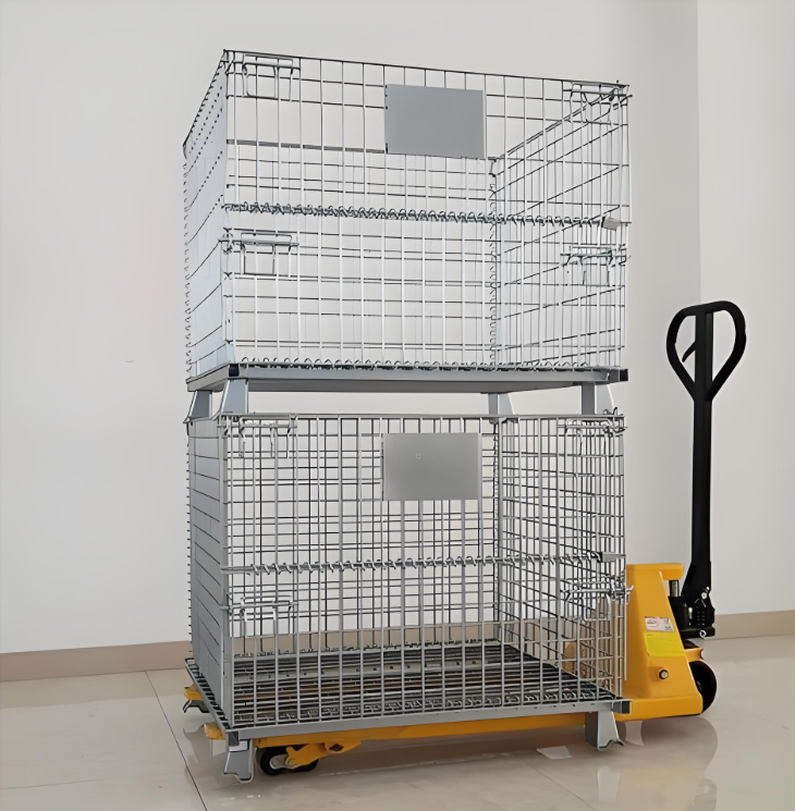 Buy cheap Heavy Duty Stackable Galvanized Foldiding Storage Wire Mesh Cages from wholesalers