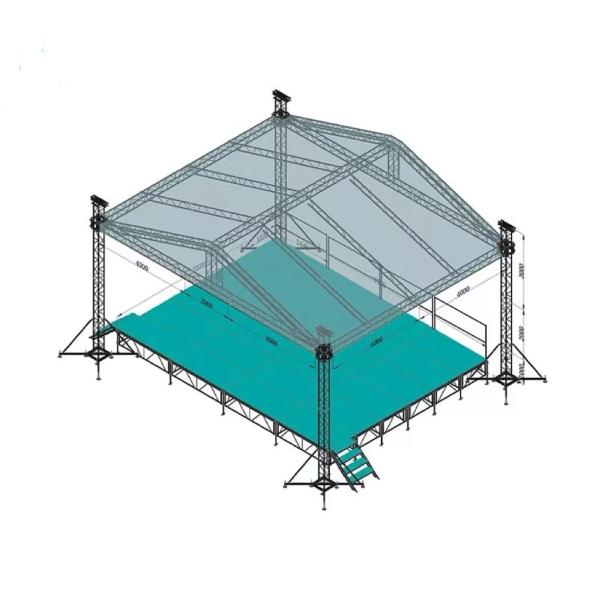 Black Silver Aluminum Lighting Truss Customized Foldable Portable Square Aluminum Truss