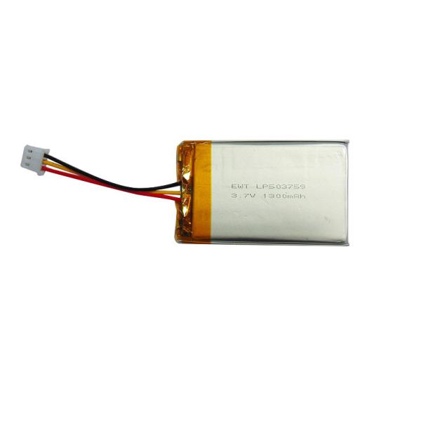 Quality Silver Lithium Polymer Battery  LP503759 3.7V 1300MAH with Overcharge Protection Silver Shape And Color for sale