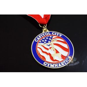 Customized Dancing Running Award Medals With Ribbon , Custom Race Medals